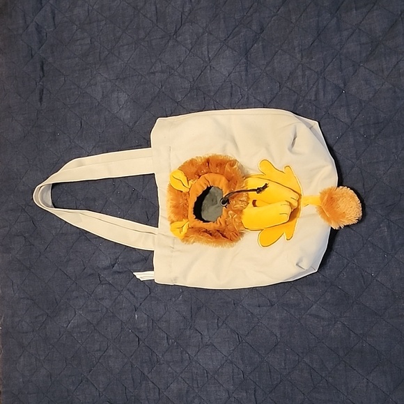 Lion-shaped Pet canvas shoulder bag small - Picture 2 of 3